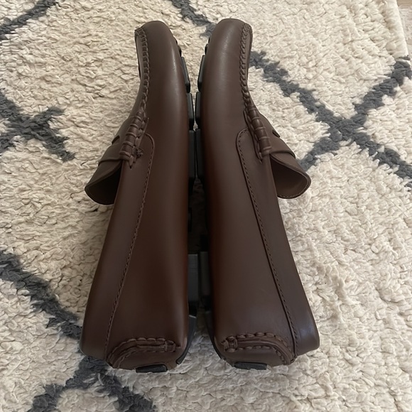 J Crew Factory Men’s Leather Driving Shoes in Dark Cognac Brown Size 9 - Picture 3 of 8